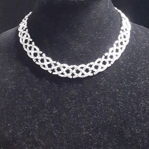 Trifari Silvertone Choker Necklace Pn3